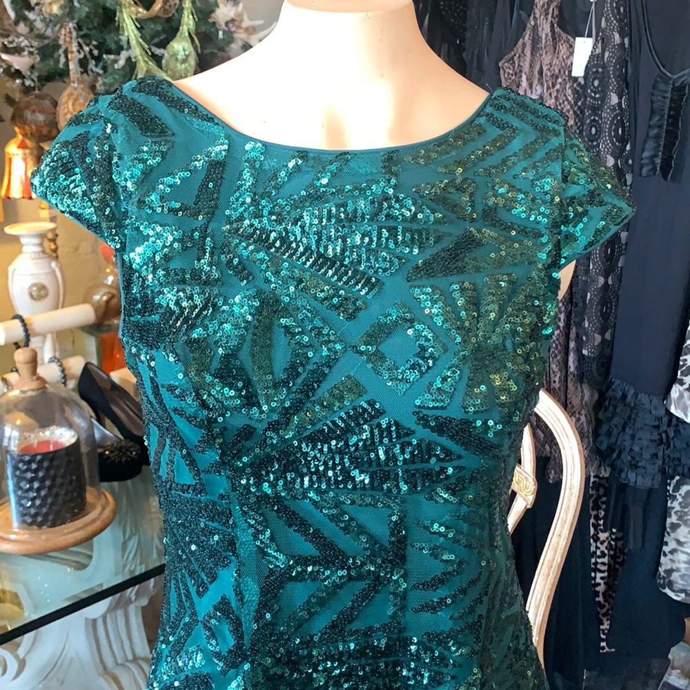 Shiny green GB dress size small.